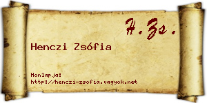 Henczi Zsófia névjegykártya